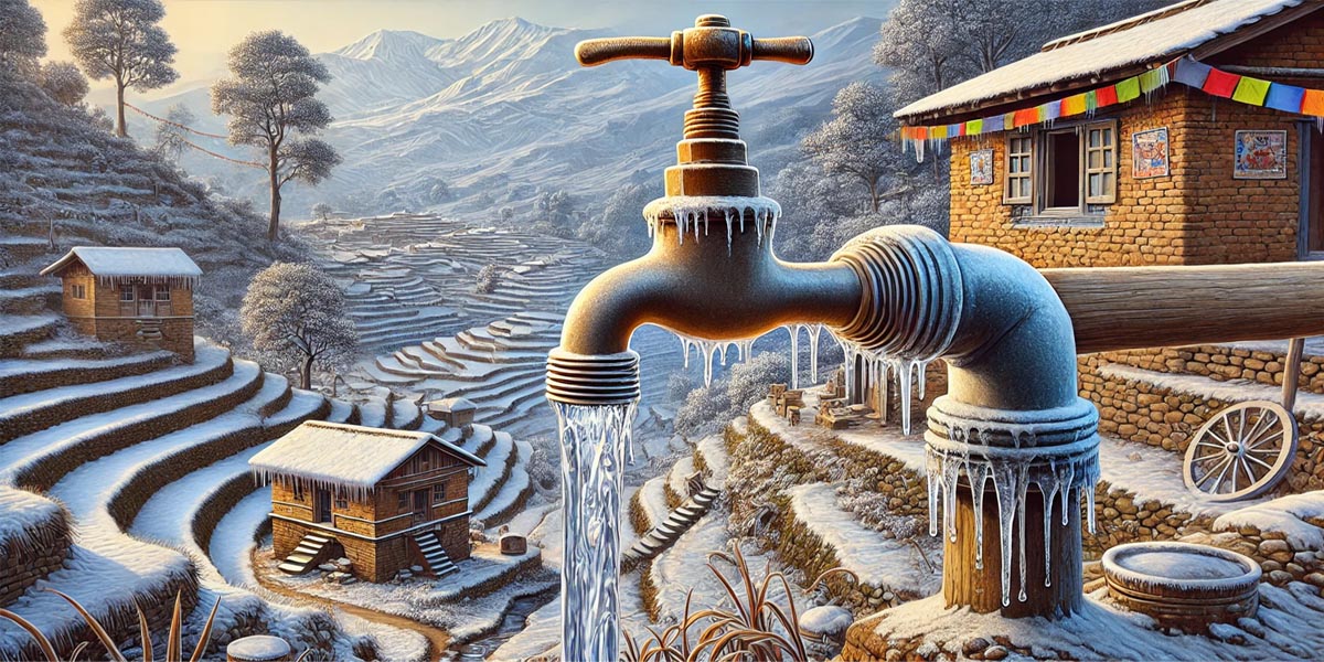 चिसोले सोलुखुम्बुको जनजीवन प्रभावित, पाइपमै जम्न थाल्यो पानी