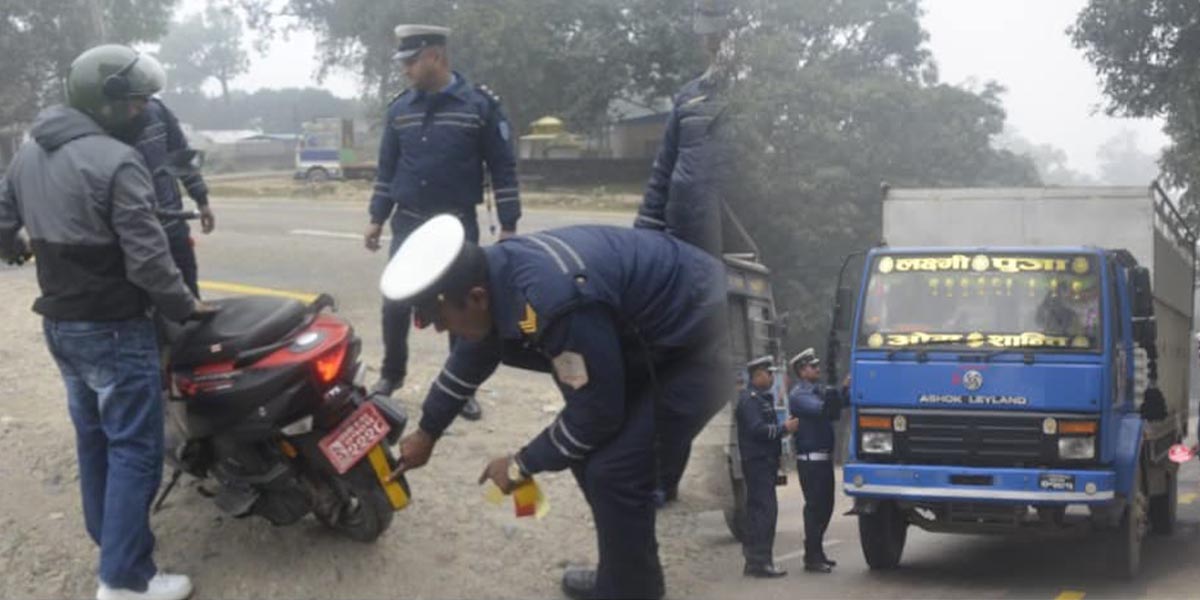 हुस्सुका कारण सवारी दुर्घटना कम गर्न ट्राफिकको विशेष अभियान